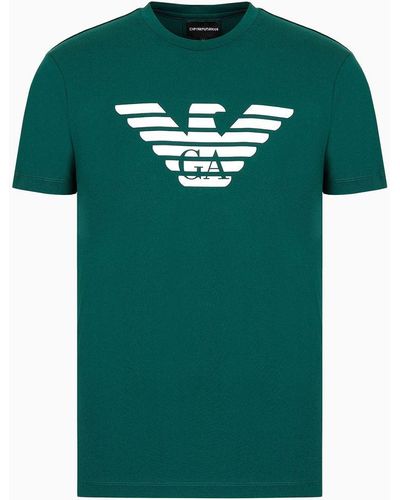 Emporio Armani Pima-jersey T-shirt With Logo Print - Multicolour