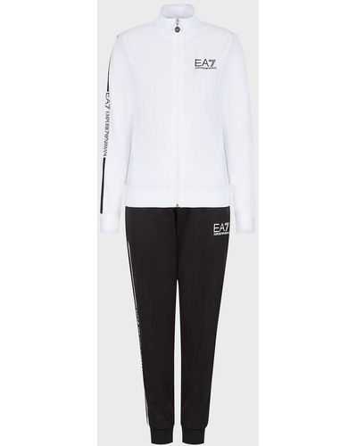 Emporio Armani Technical Fabric Tracksuit With Logo - White
