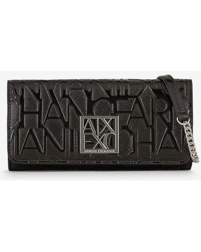 Armani Exchange Embossed Chain Wallet - White