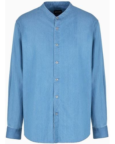 Giorgio Armani Denim Collection Camicia In Denim Di Cotone - Blu