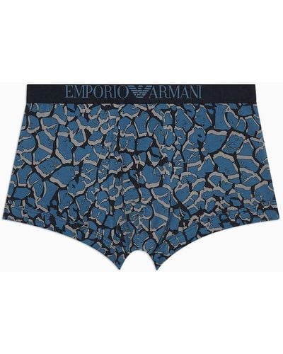 Emporio Armani All-over Camouflage Print Boxer Briefs - Blue