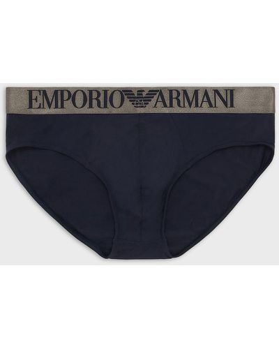 Emporio Armani Soft Modal Briefs - Blue