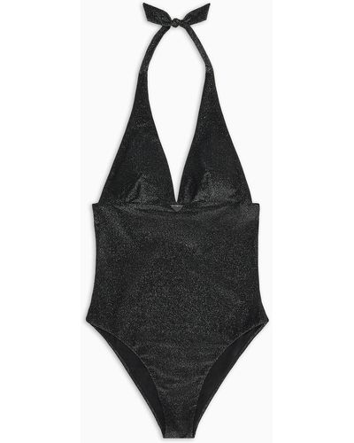Emporio Armani Lurex Padded One-piece Swimsuit - Black