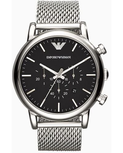 Emporio Armani Men's Chronograph Stainless Steel Watch - Black