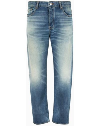 Armani Exchange J71 Carrot Fit Jeans In Indigo Comfort Denim - Blue