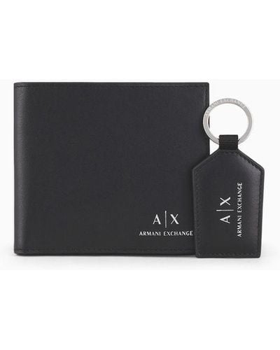 Armani Exchange Leather Wallet Gift Set - White