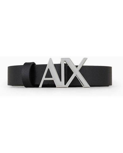 Armani Exchange Leather Belt - White