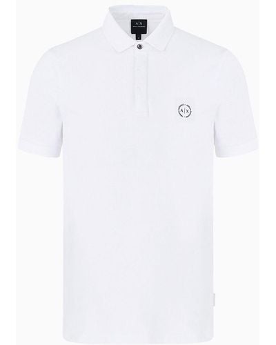 Armani Exchange Armani Exchange - Stretch Cotton Pique Polo Shirt - White