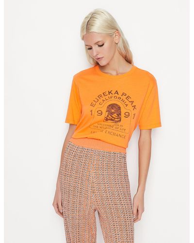 Armani Exchange Camiseta gráfica - Naranja