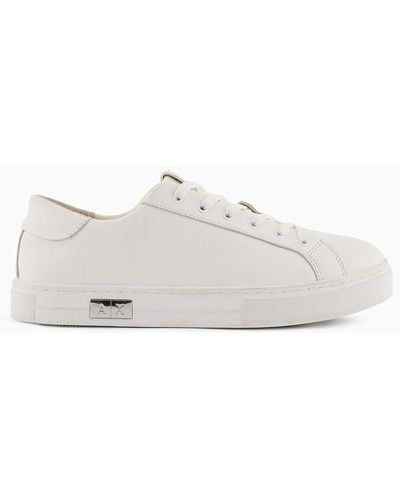 Armani Exchange Sneakers In Pelle - Bianco