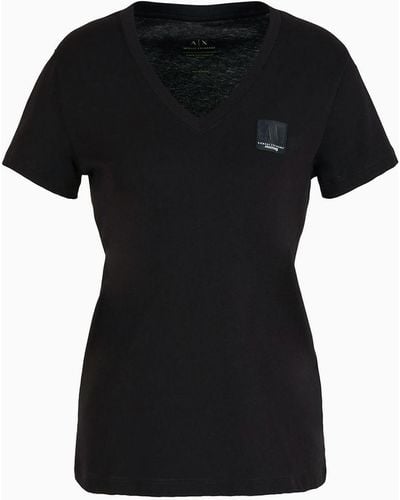 Armani Exchange T-shirt Regular Fit Mix Mag In Cotone Organico Asv - Nero