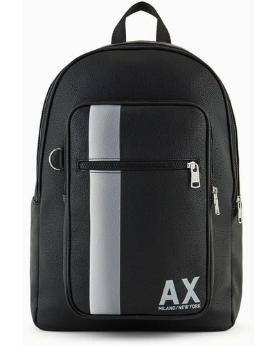 Armani Exchange Armani Exchange Large Color Block Ax Zip Backpack - Schwarz