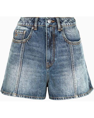 Armani Exchange Shorts En Denim - Bleu