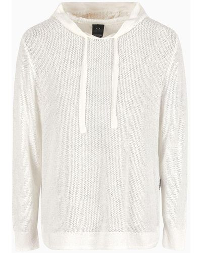 Armani Exchange Asv Organic Cotton Blend Hooded Sweater - Gray