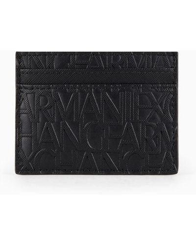 Armani Exchange Porta-carte In Materiale Riciclato Con Scritta Logo Impressa - Bianco