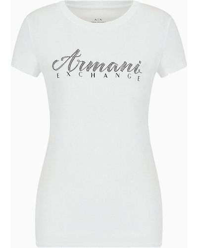 Armani Exchange T-shirt Coupe Classique En Jersey - Blanc