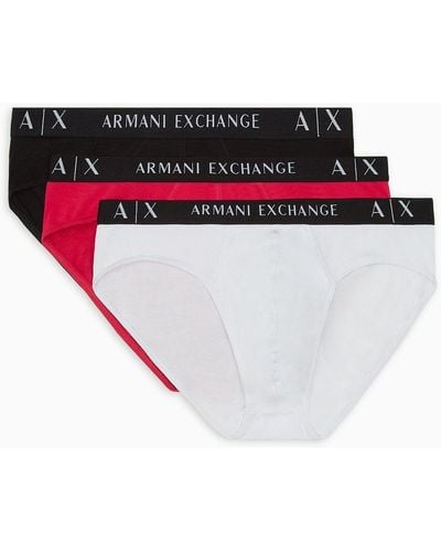 Armani Exchange Pack Of 3 Briefs - White