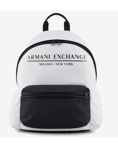 Armani Exchange Sac à dos en toile con detalles contrastados - Blanco