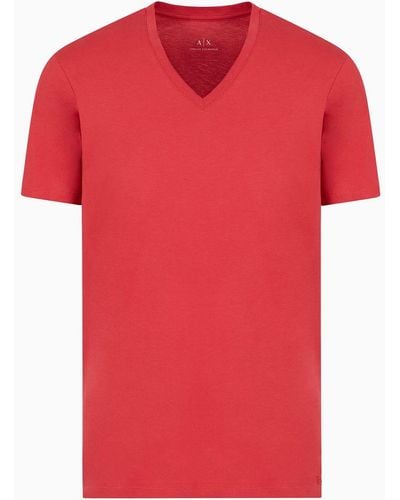 Armani Exchange T-shirt Coupe Classique En Jersey - Rouge
