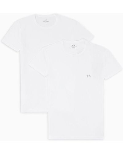 Armani Exchange Camiseta De Tirantes De Punto Elástico - Blanco