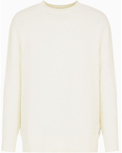 Armani Exchange Cotton Crew-neck Sweater - White