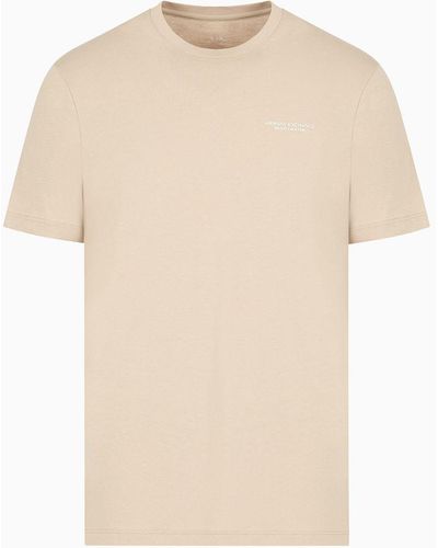 Armani Exchange Jersey-t-shirt In Normaler Passform - Natur