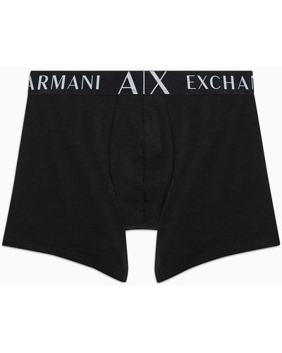 Armani Exchange Boxer In Tessuto Stretch - Blu