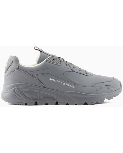 Armani Exchange Sneakers With Maxi Sole And Logo - Gray