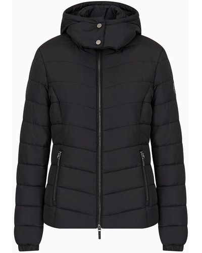 Armani Exchange Padded Jacket With Zip - Black