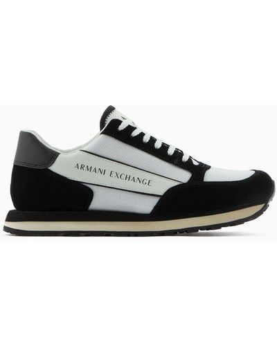 Armani Exchange Sneaker mit Kontrasteinsätzen - Schwarz