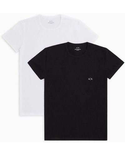 Armani Exchange Camiseta De Tirantes De Punto Elástico - Negro
