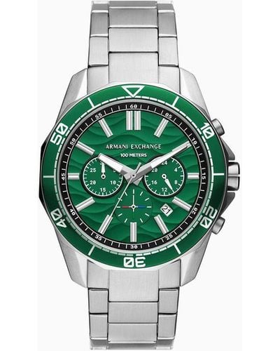 Armani Exchange Chronograph Stainless Steel Watch - Green