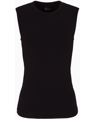 Armani Exchange Top In Jersey Stretch - Nero