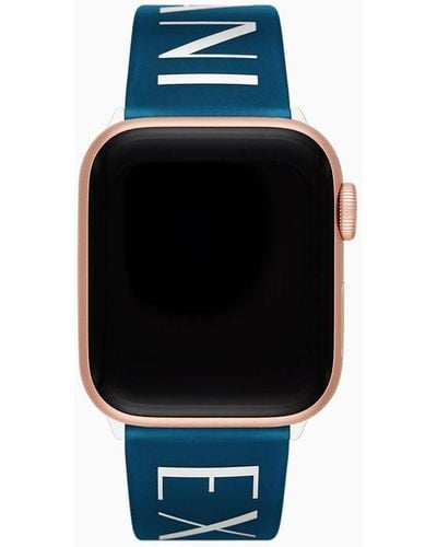 Armani Exchange Blaues Silikonarmband Für Apple Watch®, 42/44/45/49 mm - Schwarz