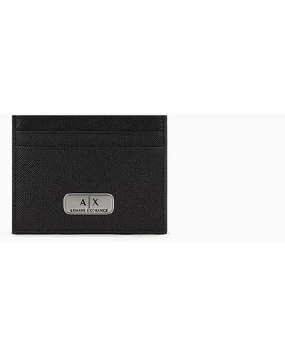 Armani Exchange Leather Credit Card Holder - White