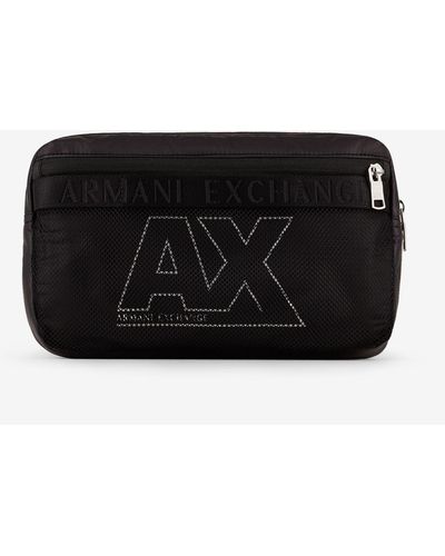 Armani Exchange Metallic Logo Chestbag - Black