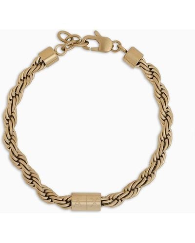 Armani Exchange Gold-tone Stainless Steel Chain Bracelet - Metallic