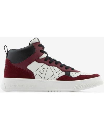 Armani Exchange High Top Sneakers - Red