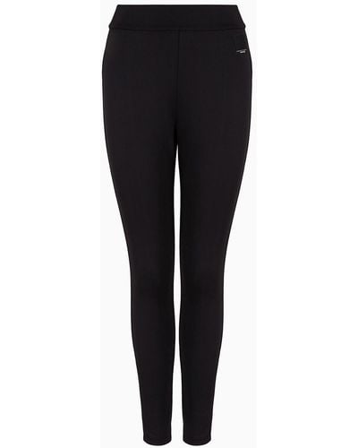 Armani Exchange Leggings In Stretch Fabric With Zip - Black