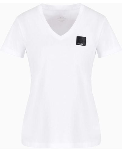 Armani Exchange T-shirt Regular Fit Mix Mag In Cotone Organico Asv - Bianco
