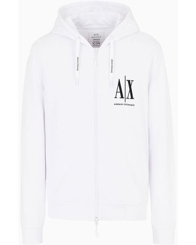 Armani Exchange Felpa Con Cappuccio - Bianco