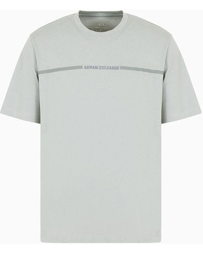 Armani Exchange T-shirt Regular Fit Con Strip Logo - Grigio