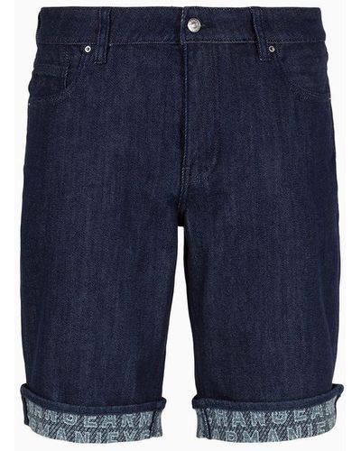 Armani Exchange Shorts En Denim - Bleu