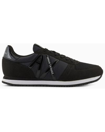 Armani Exchange Sneakers With Logo Lettering - Black