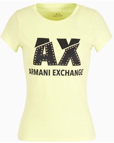 Armani Exchange Stretch Cotton Jersey Slim Fit T-shirt - Yellow