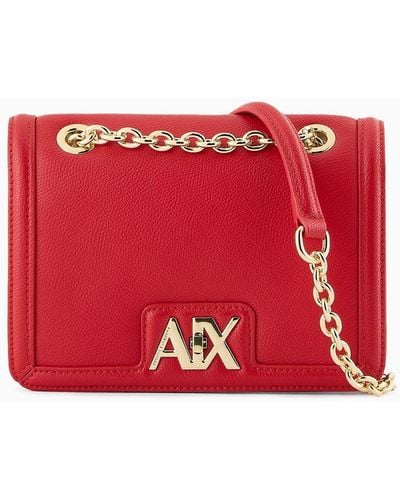 Armani Exchange Metal Shoulder Bag With Logo - Red
