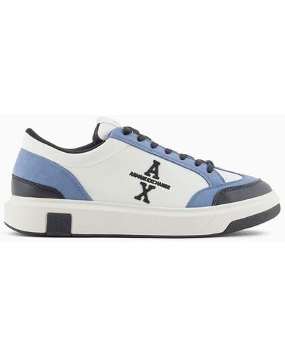 Armani Exchange Sneakers With Contrasting Details And Side Logo - White