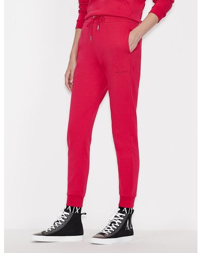 Armani Exchange Cotton Jersey Fleece Sweatpants - Red