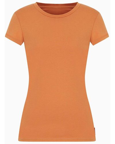Armani Exchange Slim Fit Short Sleeve Pima Cotton T-shirt - Orange