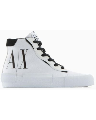 Armani Exchange Icon Logo High Top Sneakers - White